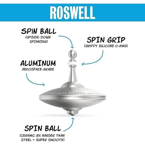 UFO Tops Metal Spinning Tops Andromeda Series Collector 3-Pack Cosmic Silver NEW - Picture 4 of 6